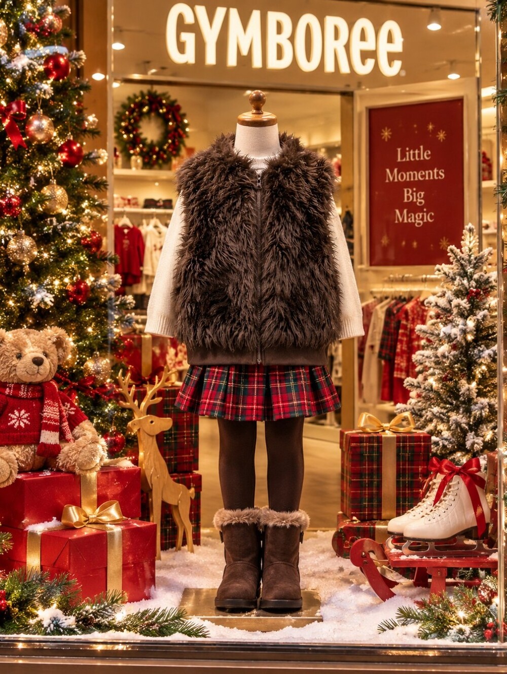 Gymboree Dark Brown Faux Fur Accent Vest